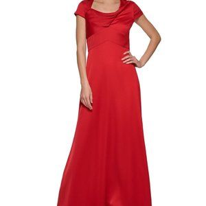 DKNY Womens Red Twist-front Cap Sleeve Maxi Satin Dress Dress 8